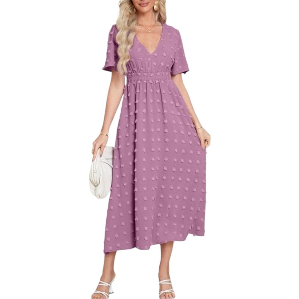 BloomChic NWT 22/24 Whimsical Lilac V-Neck Textured Midi/Maxi Dress - Picture 14 of 15